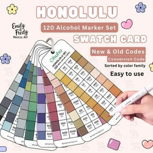 Ohuhu Honolulu 120 Marker Swatch Chart: Farbführer zum Ausdrucken (PDF-Download)