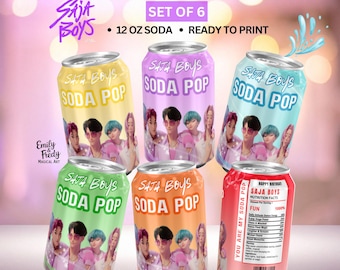 Kpop Saja Boys Soda Can Labels: Birthday Party Decor (PDF)