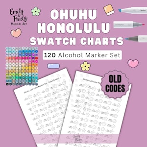 Ohuhu Honolulu 120 markeringstabel: afdrukbare pdf, kleuropberger