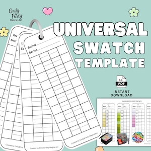 Universal Blank Swatch Card Template: Printable Color Chart (Digital Download)