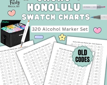 Ohuhu Honolulu 320-markörfärgsguide: Utskrivbar färgguide (PDF-nedladdning)
