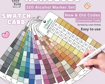 Ohuhu Honolulu 320 Marker Swatch Chart: New Codes, Printable Color Guide (PDF Download)