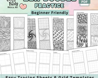Zentangle Übungsblätter | Vorlagen für Anfänger (druckbare PDF)