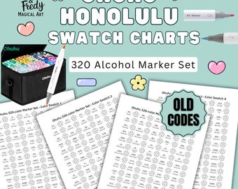Ohuhu Honolulu 320-markörfärgsguide: Utskrivbar färgguide (PDF-nedladdning)