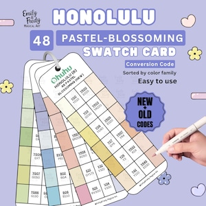 Ohuhu 48 Pastel Marker Swatch Card: Printable Color Chart (Digital Download)