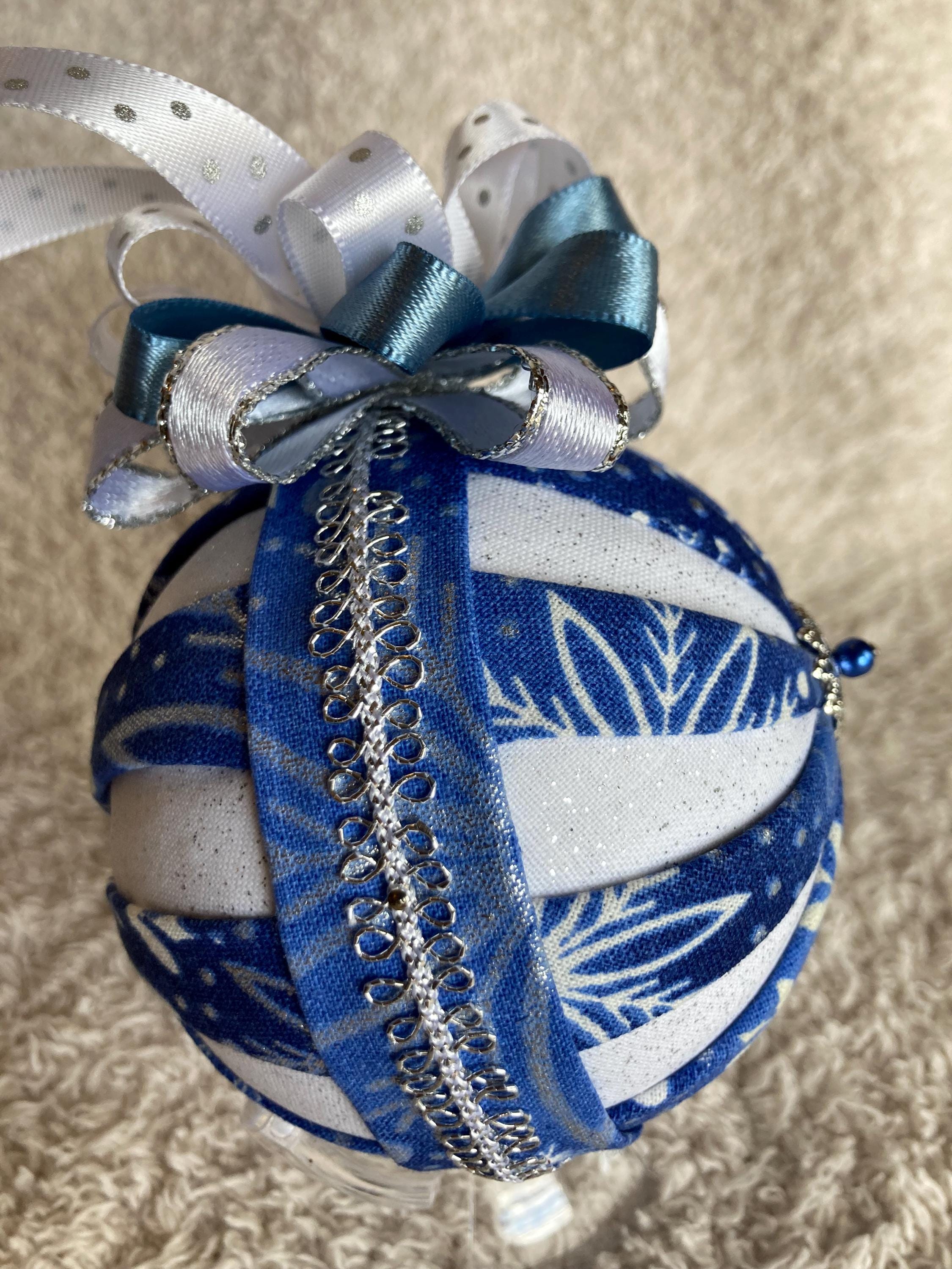 Blue and White Handmade Quilted Christmas Ornament - Etsy