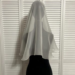 Drop Veil Fingertip length Elegant Soft Silk Chiffon Wedding bridal veil.