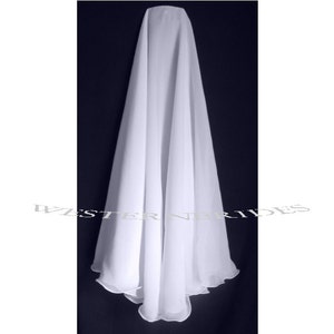 2 TIER CHIFFON  Wedding Bridal Veil fingertip length  ready to wear on silver comb white or ivory