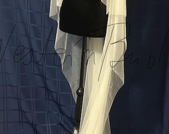 Juliet Cap Wedding Veil. Very soft veil. CATHEDRAL VEIL. Raw cut edge. Elegant plain veil.