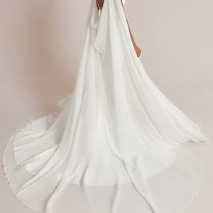 CHIFFON WEDDING CAPE Cathedral length