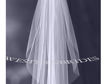 PLAIN CUT VEIL. White, ivory or soft white veil. sheer veil. fingertip veils, fingertip veil