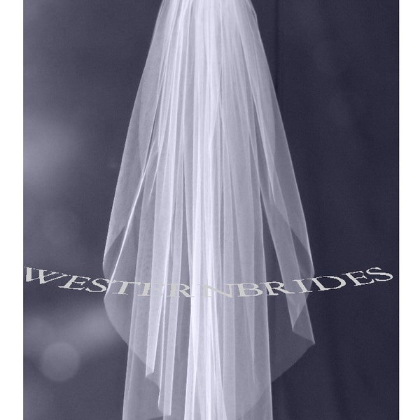 PLAIN CUT VEIL. White, ivory or soft white veil. sheer veil. fingertip veils, fingertip veil