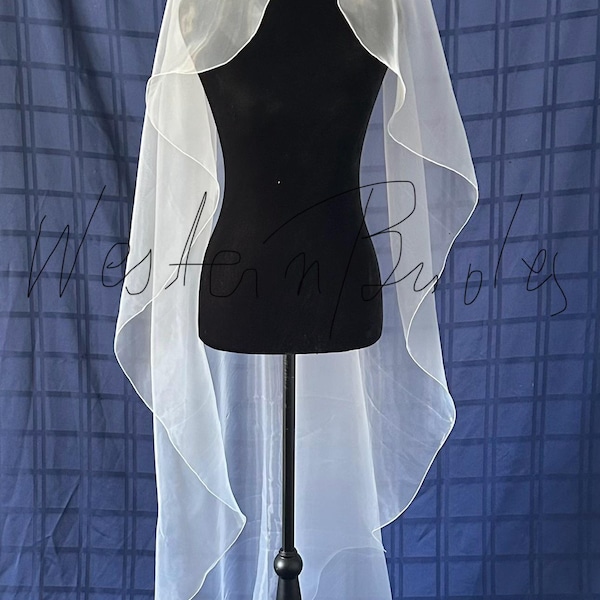 SOFT SHEER  ORGANZA angel cut style Wedding Veil