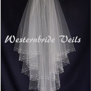 Drop veil, circular veil, Oval veil.  Veil with crystal beaded edge, . Ivory , white , soft white Fingertip length