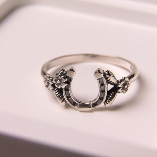 Custom Engraved Horseshoe Turquoise Ring – Sterling Silver Bohemian Ring For Women, Good Luck Gift, Personalized - View #9
