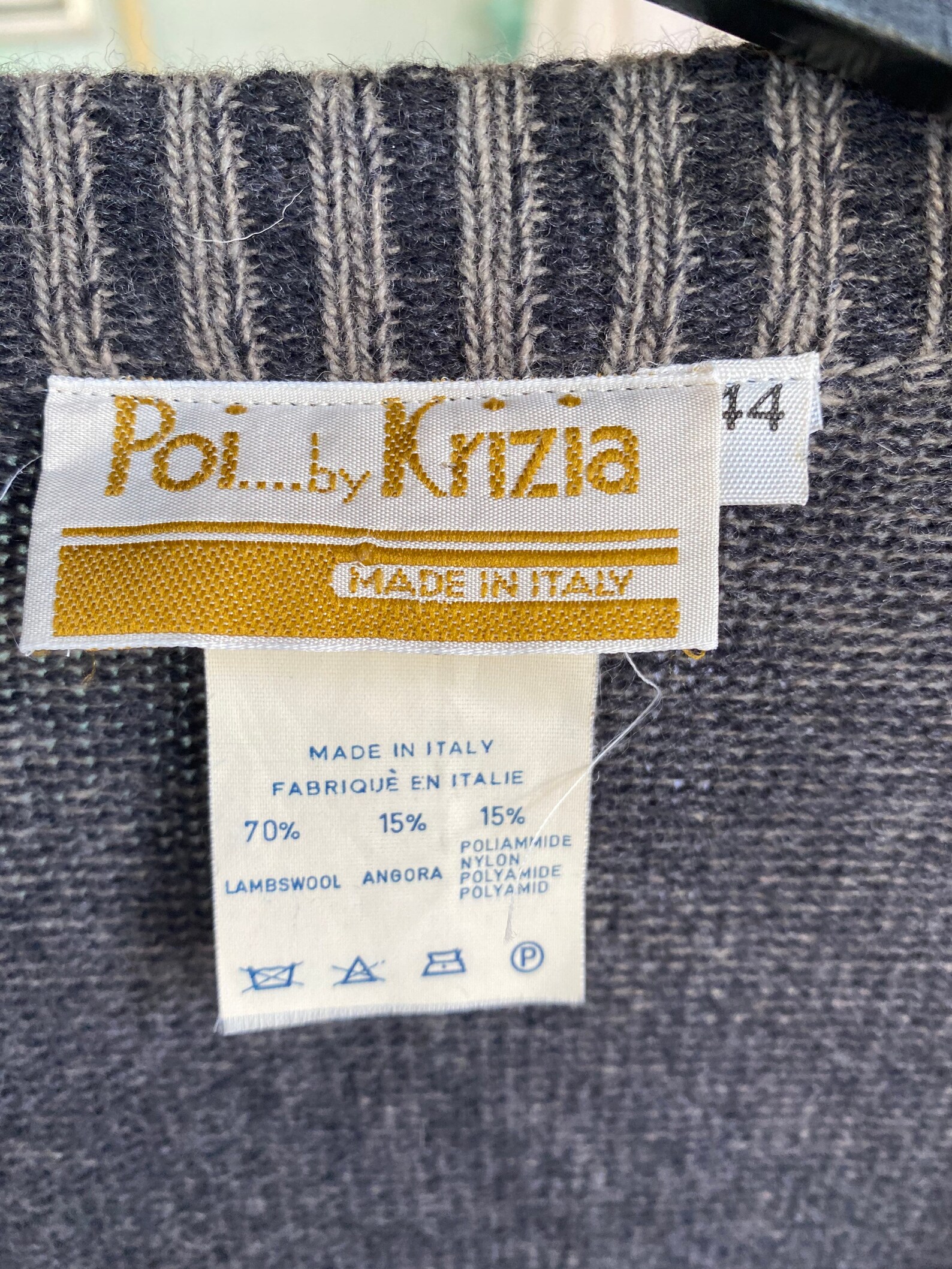 Vintage 80s Poi by Krizia Wool Angora Knit Oversize Bear print | Etsy