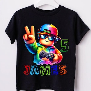 Custom Game Birthday Shirt, Trendy Gamer Tee Birthday, Hit Graphic Tee, Unique Design Apparel Special, Birthday Gift for Roblx Fan RX01