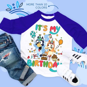 It's my Birthday Personalized Shirt, Raglan Birthday Boy/Girl Shirt, Dog Party Theme, Toddler Birthday, Family Matching Tee, All sizes BL01