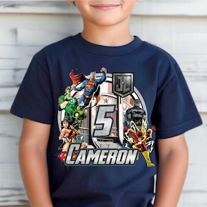Personalized Super Hero Birthday T-Shirt, Super Birthday Theme Party Shirt, Birthday Family Shirts, Birthday Toddler T-Shirt, All sizes AV01