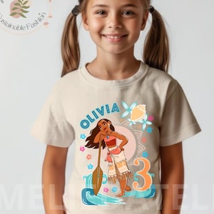 Princess Birthday T-Shirt, Moan, Maui, Hei Hei, Pua Birthday Party Theme , Family Matching Tee, Birthday Toddler, Youth T-Shirt, All sizes
