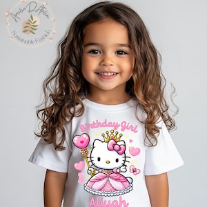 Kawaii Birthday  T Shirt, Kitty Theme Party, Birthday Girl,  Family Matching Tee, Birthday Kitty Tee, Gift for Girls, All sizes  SNR04