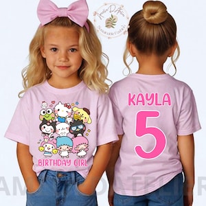 Kawaii Birthday Girl T-Shirt, Kawaii Cat Birthday Theme Party Shirt, Birthday Girl Family Shirts, Birthday Kitty T-Shirt, All sizes SNR14