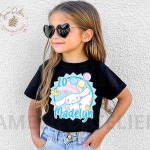 Kawaii Birthday T Shirt, Cinnamonroll Theme Party, Birthday Girl, Family Matching Tee, Birthday Kitty,Gift for Girls, All sizes SNR10