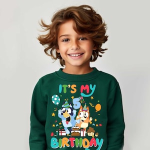 Personalized Birthday Boy/Girl Sweatshirt, Dog Birthday Party Sweatshirt, Birthday Boy Family Sweatshirt, Birthday Toddler Sweatshirt,Unisex