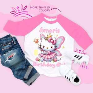 Kawaii Birthday Girl T-Shirt, Kawaii Cat Birthday Theme Party Shirt, Birthday Girl Family Shirts, Birthday Kitty T-Shirt, All sizes SNR07