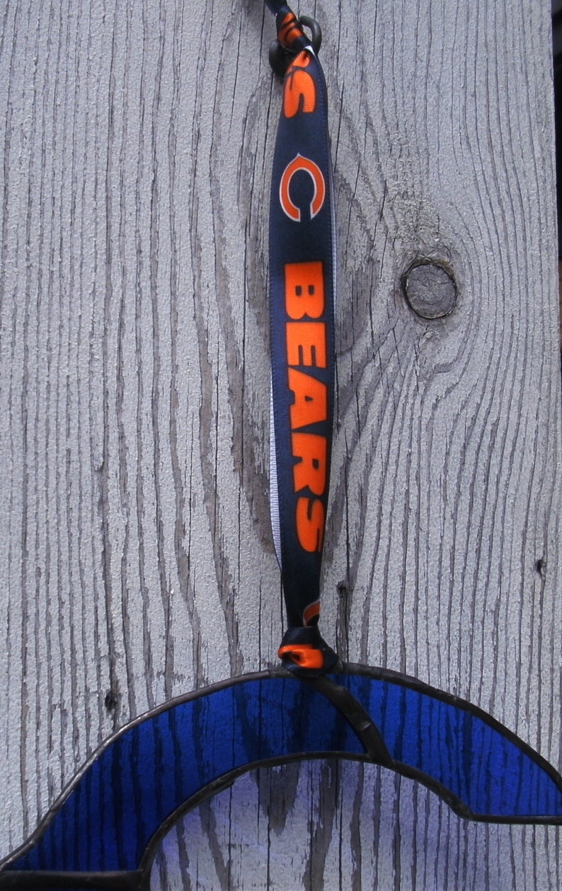 Stained Glass Ornament/Suncatcher GO BEARS...Blue Chicago Bears Suncatcher image 3