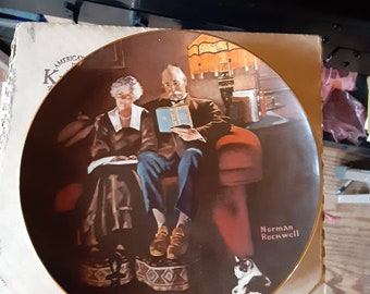 Norman Rockwell 'Evenings Ease' collectors plate