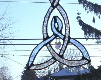 Celtic Knot Parent and Child Stained Glass Suncatcher.. Made to Order