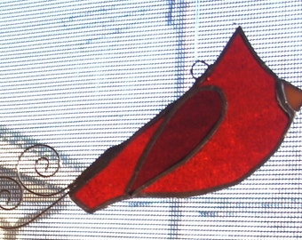 Cardinal Stained Glass Suncatcher/Ornament