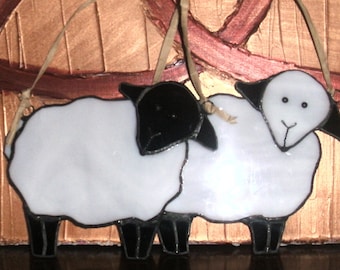 Stained Glass Irish Sheep Suncatcher/Ornament