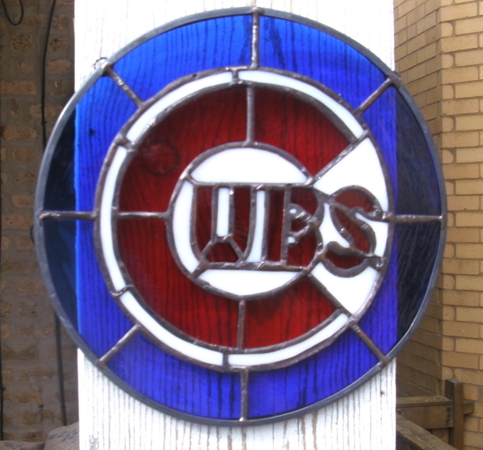 Chicago Cubs Stained Glass Suncatcher Panel...Made to Order Etsy