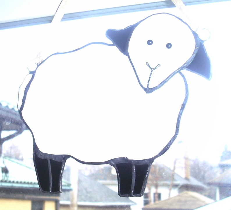 Stained Glass Irish Sheep Suncatcher/Ornament image 3