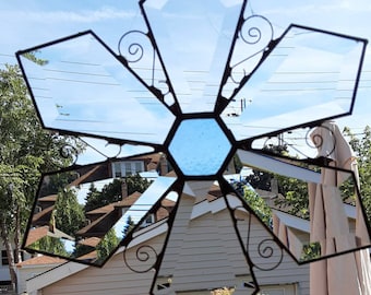 Stained Glass Beveled Snowflake.. One of a Kind