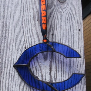 Stained Glass Ornament/Suncatcher GO BEARS...Blue Chicago Bears Suncatcher image 1