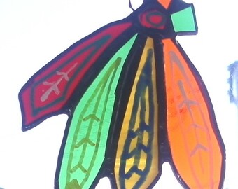 2015 STANLEY CUP CHAMPIONS!! Chicago Blackhawks Feathers Themed Suncatcher/Ornament