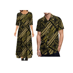 Neue Hochwertige Benutzerdefinierte Logo Tonga Polynesian Tribal Print Große Menschen 2/3 Ärmel Damen Casual Party Kleid