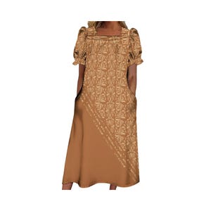 Hot Sales Micronesia Mumu Pockets Polynesian Tribal Print Sleeve  Dress Ladies Dress Free Shipping