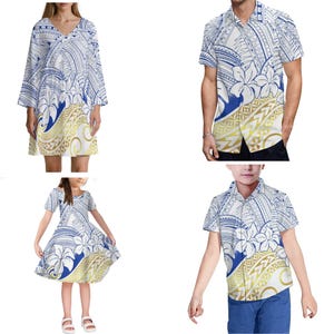 2025 neue Sommer-heiße verkaufende Art und Weise Familie Eltern-Kind-Anzug Polynesian Print-Muster Benutzerdefinierte Vierköpfige Familie