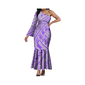 2025 Polynesian Party Party Custom Dress One Shoulder Elegant Temperament Dress Fashion Casual Women Dress Full Skirt