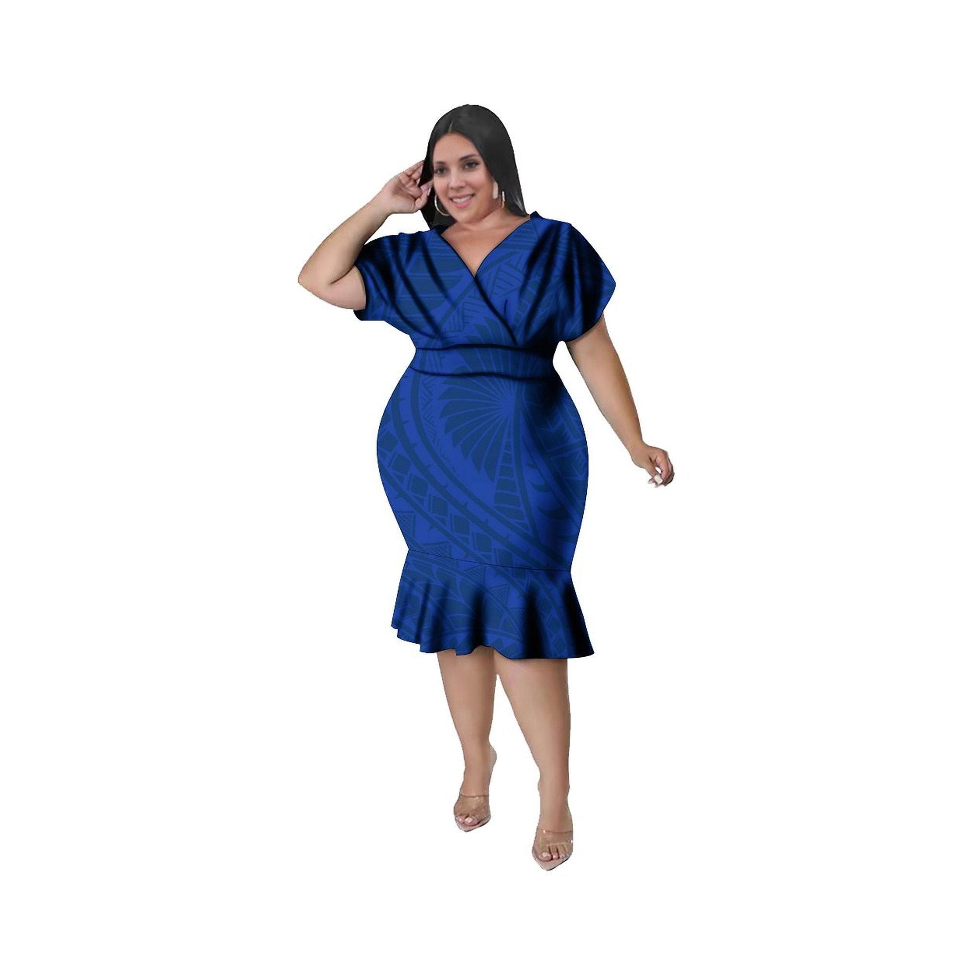 blue samoan dress Samoa Off Shoulder Long Dress Be Unique Blue LT13