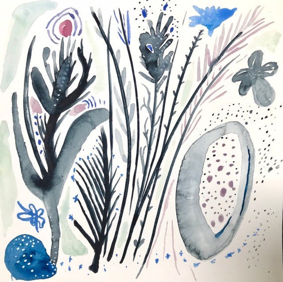 Watercolor Paper. Original Abstract Painting on Acid Free
