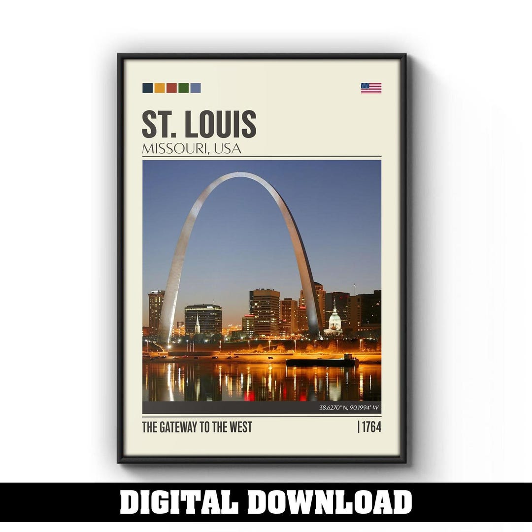 St. Louis Poster Travel Print Digital File | St. Louis Missouri Art ...