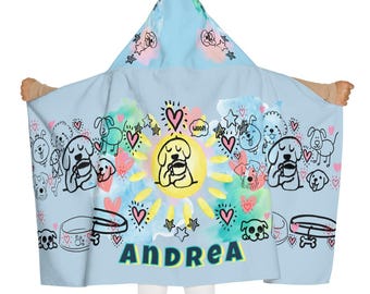 Toalla con capucha para jóvenes, toalla con capucha personalizada para niños, toalla de playa para niños, toalla con diseño personalizado, toalla de baño divertida para niños, regalo único para niños