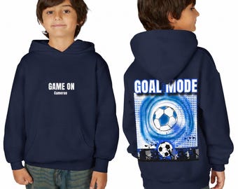 Personalized Youth Soccer Hoodie | Custom Name Goal Mode Sweatshirt | Boys Girls Sports Apparel