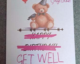 Funny Get Well Soon Card. 6 Color Variations.