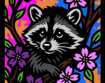 Design files for 3D layered racoon stack art for laser or paper cutting. svg multi-layer for silhouette, cricut etc. card stock.